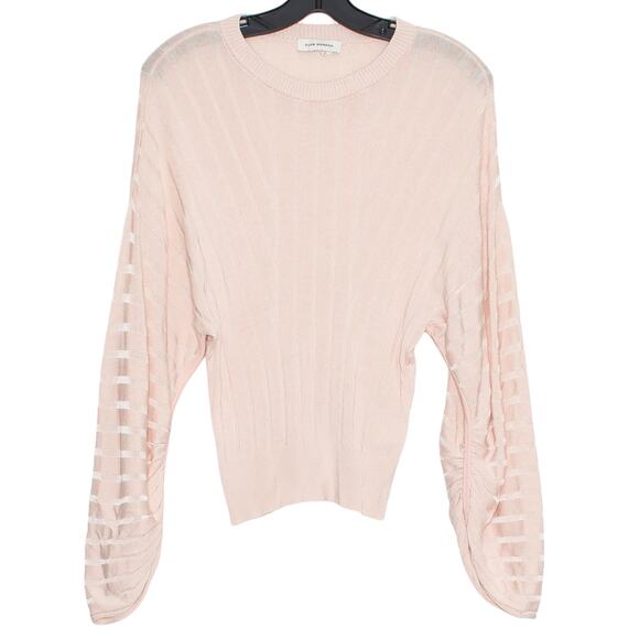 Club Monaco Top Dolman Sleeve Cottage Romantic Statement Y2K Ribbed Pink Medium - Picture 1 of 8